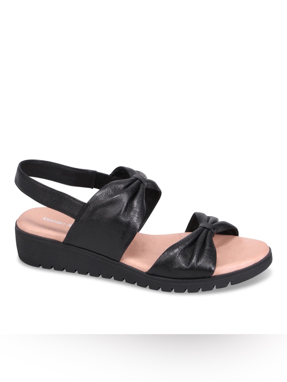 NWOB Django and Juliette Masika Black Knotted Leather Slingback Sandal Size 38